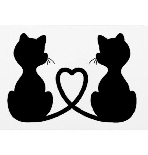 Силуэты влюбленных кошек