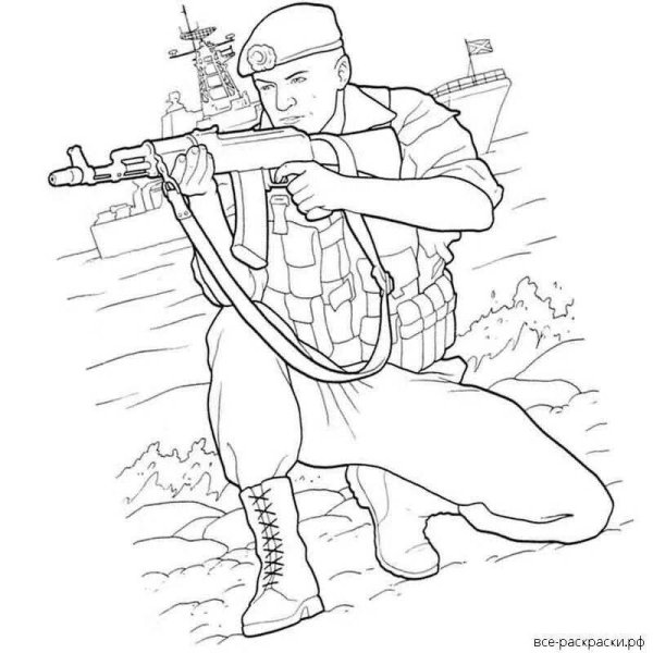 Солдат раскраска