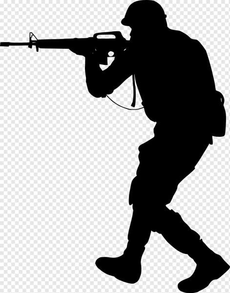 Силуэт военного человека