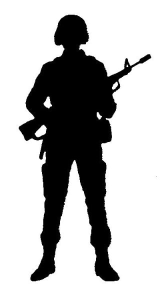 Силуэт военного
