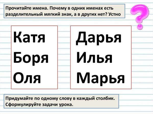 Имена с разделительным мягким знаком