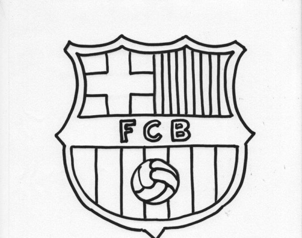Лого футбольного клуба Барселона черно-белый