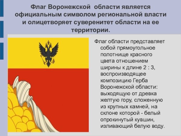 Флаг Воронежской области описание