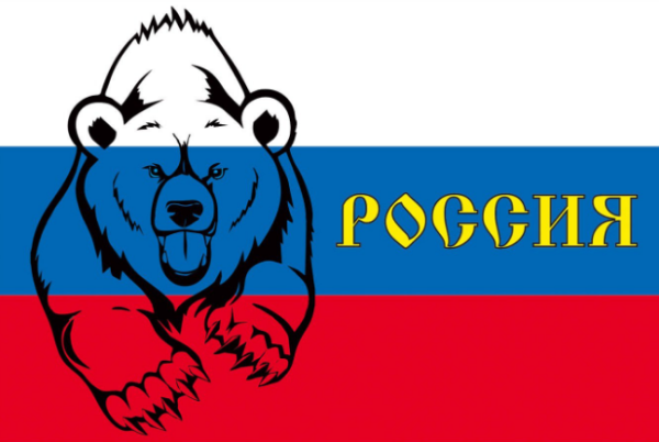 Флаг России с медведем