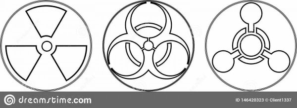 Знак радиации раскраска