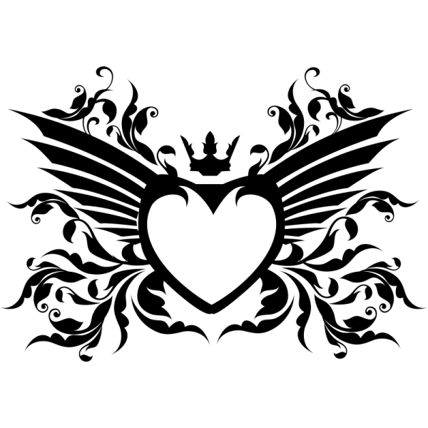 Тату сердце PNG без фона