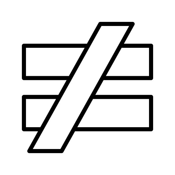 Знак не равно