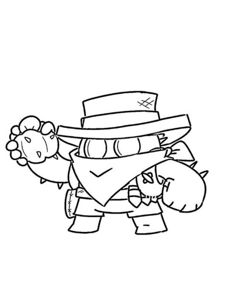 Спайк Brawl Stars раскраска