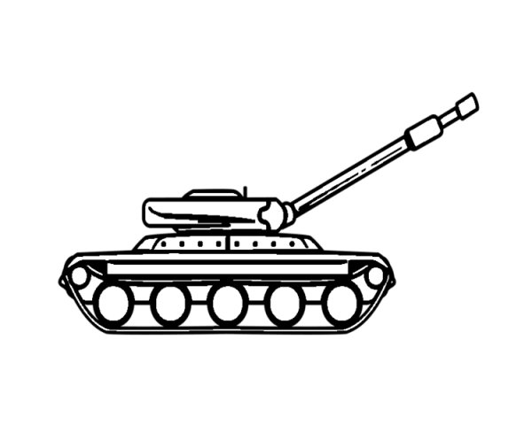 Силуэт танка для раскрашивания