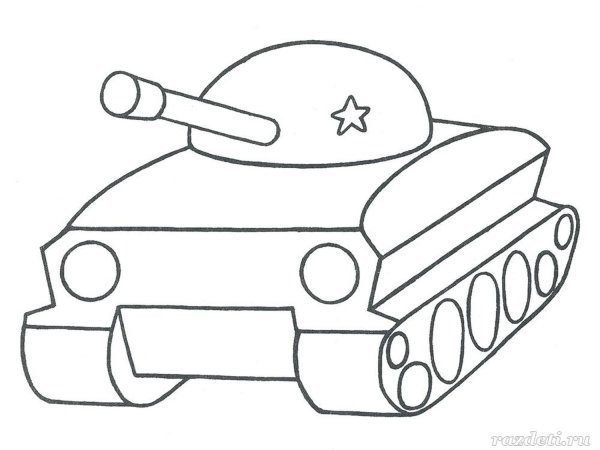 Трафарет танка для детей