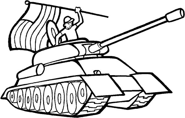 Раскраска танк т34 Военная техника