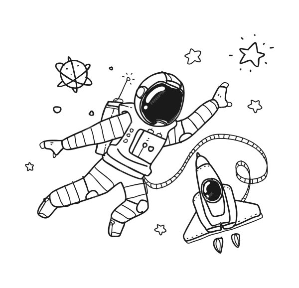 Космические контурные рисунки