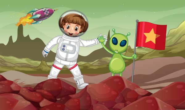 Космонавт и инопланетянин