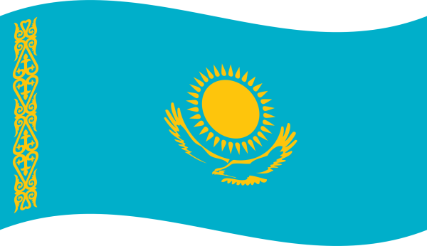 Флаг Казахстана развивающийся