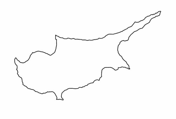 Контур Кипра на карте