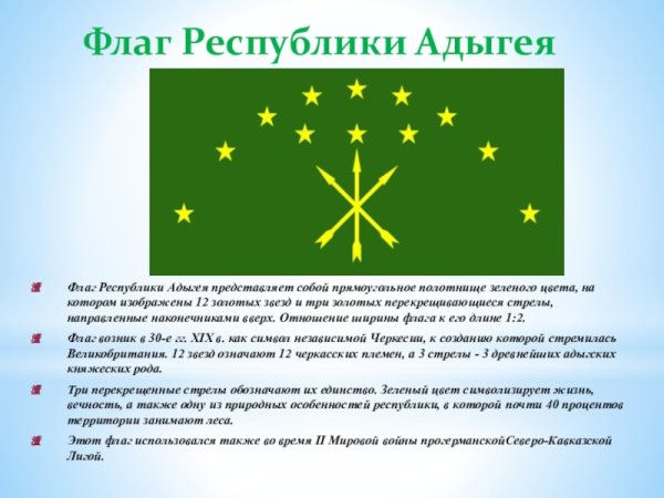 Флаг Республики Адыгея Адыгея