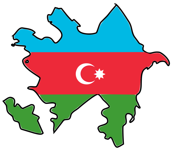 Карта Азербайджана с флагом
