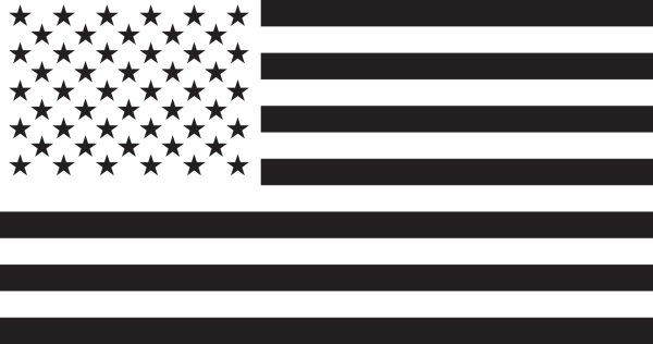 Флаг США черно-белый