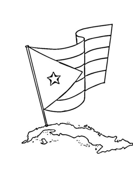 Флаг Кубы раскраска