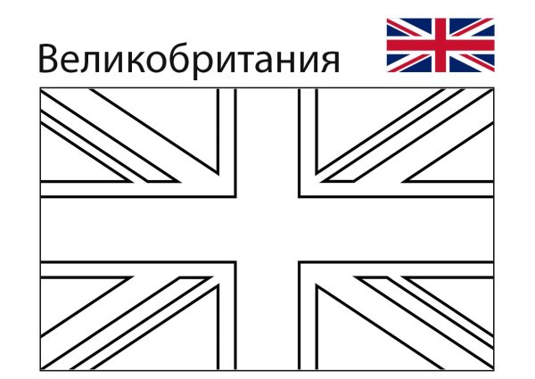 Флаг Великобритании раскраска