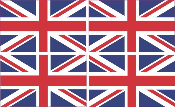 Британский флаг на Красном фоне