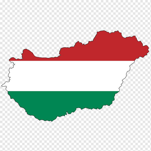 Венгрия на карте с флагом