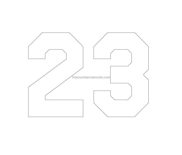 Цифра 23 трафарет