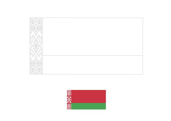 Флаг Белоруссии рисунок карандашом