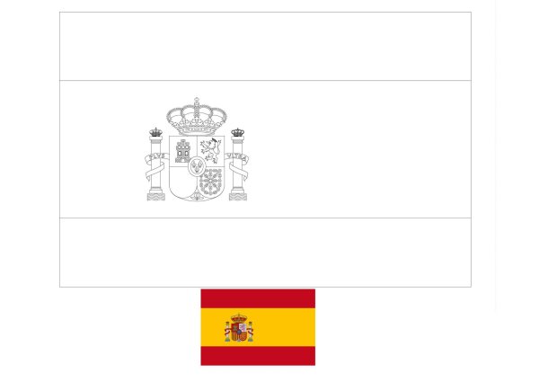 Флаг Испании для раскрашивания