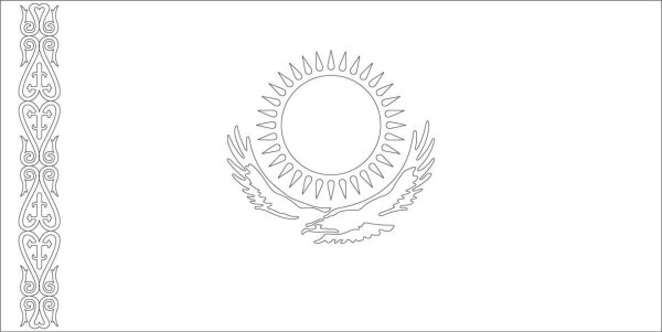 Флаг Казахстана контур