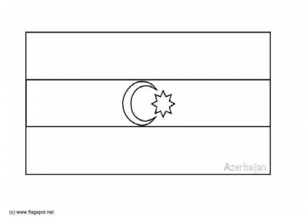 Флаг Азербайджана раскраска