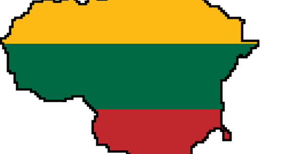 Карта Литвы с флагом