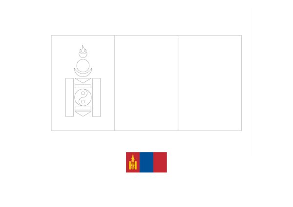 Флаг Монголии раскраска
