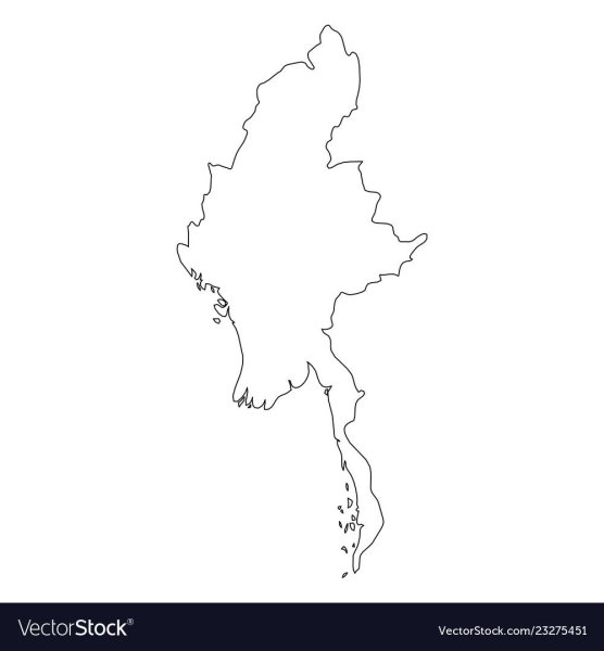 Раскраска карта Мьянма