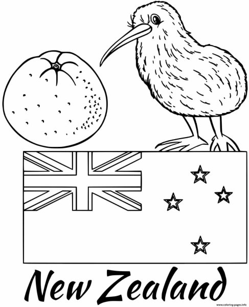 Флаг новой Зеландии раскраска