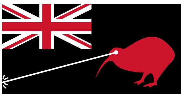Флаг новой Зеландии с киви