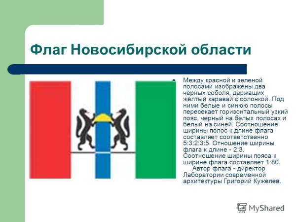 Флаг Новосибирской области описание
