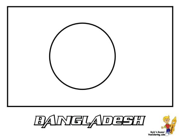 Флаг Бангладеш раскраска