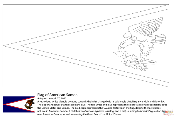 Флаг американское Самоа раскраска
