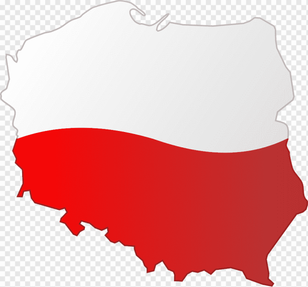 Польша на карте с флагом