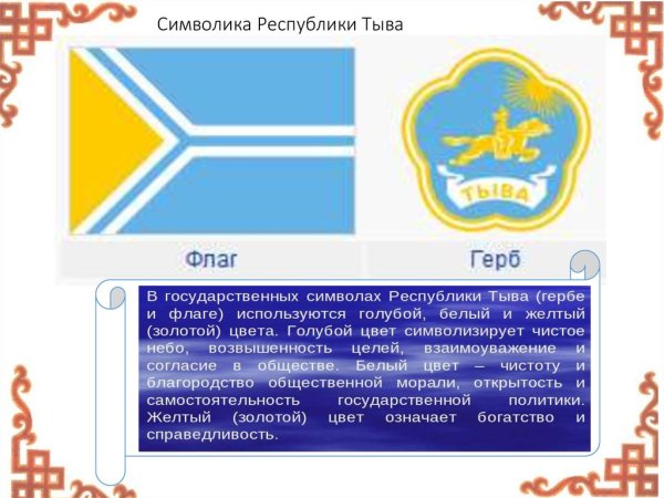 Республика Тыва флаг и герб