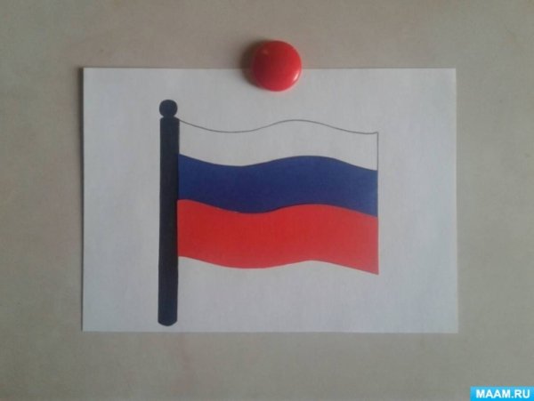 Аппликация российский флаг