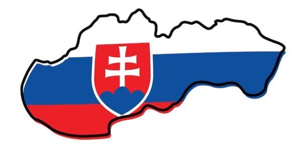 Карта Словакии с флагом