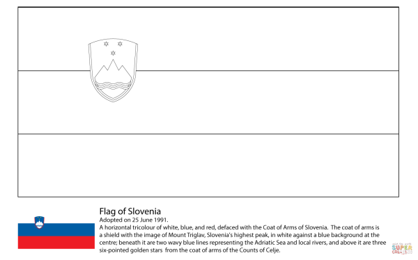 Флаг Словении раскраска