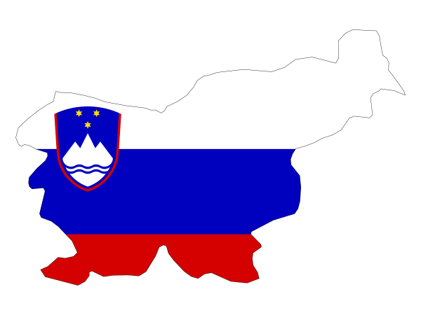 Карта Словении с флагом