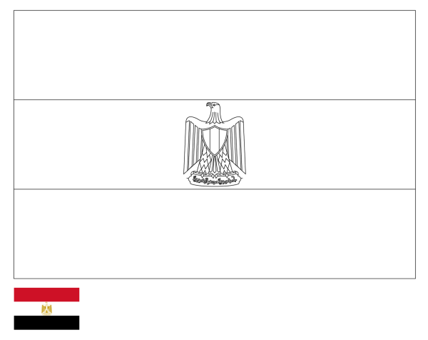 Флаг и герб Египта раскраска