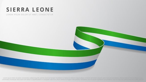 Waving ribbon Flag of Sierra Leone