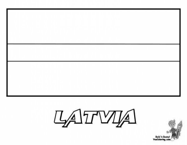 Флаг Латвии раскраска