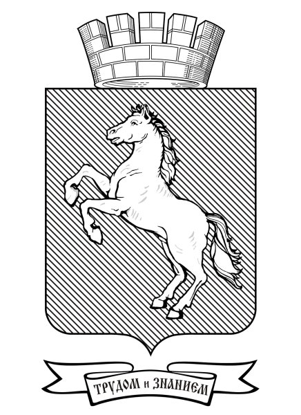 Герб Томска черно белый
