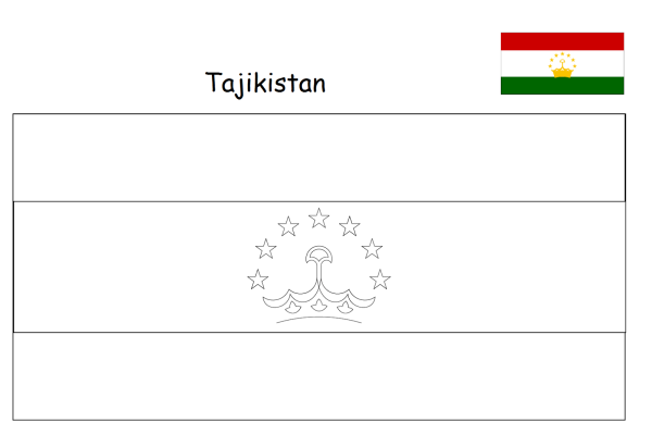 Флаг Таджикистана раскраска